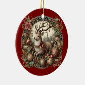 飾り付き鹿 セラミックオーナメント (右)