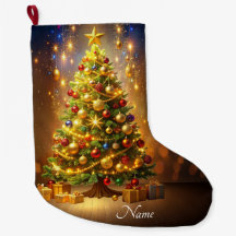 飾り付けされたクリスマスツリーの靴下