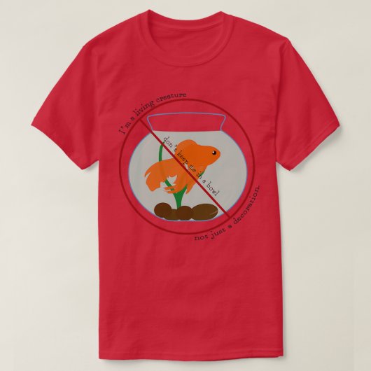 飾り付けではない魚鉢 Tシャツ (デザイン正面)