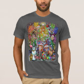 飾り付けられたクリスマスツリー Tシャツ (正面)