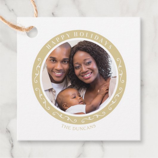 飾り付けハッピーホリデークラシックズのクリスマスフォト フェイバータグ (正面)