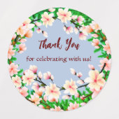 飾り付け丸スタンプありがとう ラベル (デザイン1)