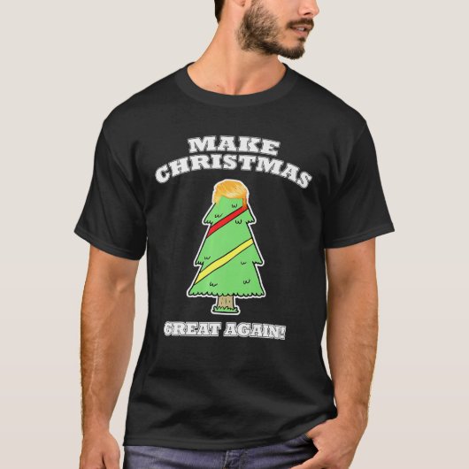 飾り付け素晴らしで再びクリスマスツリーを作る Tシャツ (正面)