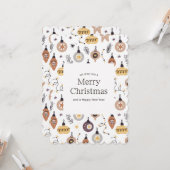 飾り付け聖降誕祭の喜びをお祈り カード (正面/裏面インサイチュ)