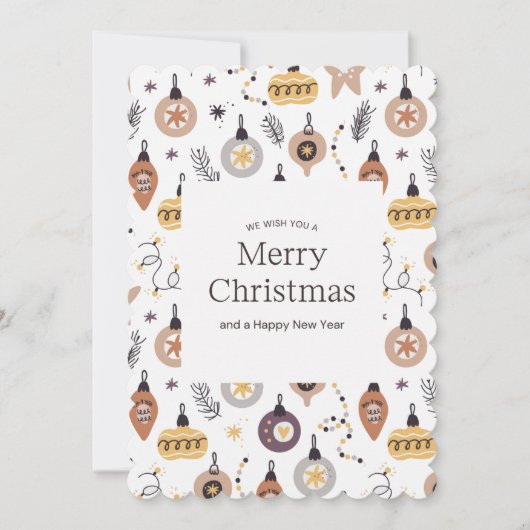 飾り付け聖降誕祭の喜びをお祈り カード (正面)