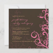 飾り付け/渦巻葉き/ピンク/チョコレート/ 招待状 (裏面)