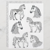 飾り入れ入れ馬B&Wラインアート (正面/裏面)
