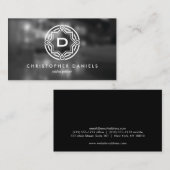 飾り円のロゴとイニシャル写真 名刺 (正面/裏面)