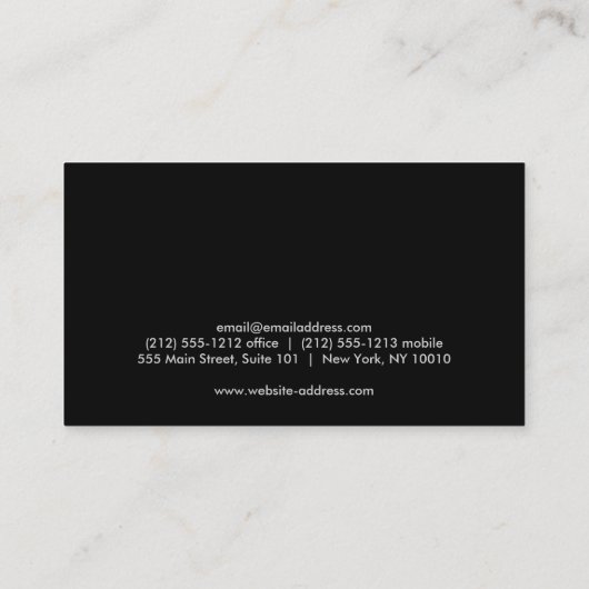 飾り円のロゴとイニシャル写真 名刺 (裏面)