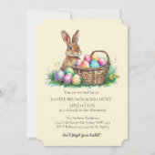 飾り卵と卵を入れたかご狩り 招待状 (正面)