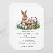 飾り卵と卵を入れたかご狩り 招待状 (正面/裏面)