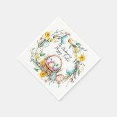 飾り卵と卵バスケットIフローライースター スタンダードカクテルナプキン (角)