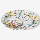 飾り卵と卵バスケットIフローライースター ペーパープレート (アングル)