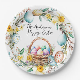 飾り卵と卵バスケットIフローライースター ペーパープレート