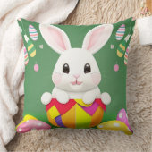 飾り卵を使ったかわいいイースターバニー クッション (ブランケット)
