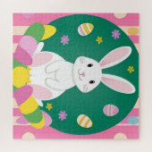 飾り卵を使ったかわいいイースターバニー ジグソーパズル (横)