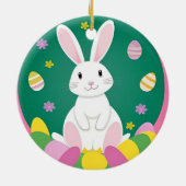飾り卵を使ったかわいいイースターバニー セラミックオーナメント (裏面)