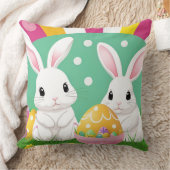 飾り卵を使った愛らしいイースターバニー クッション (ブランケット)