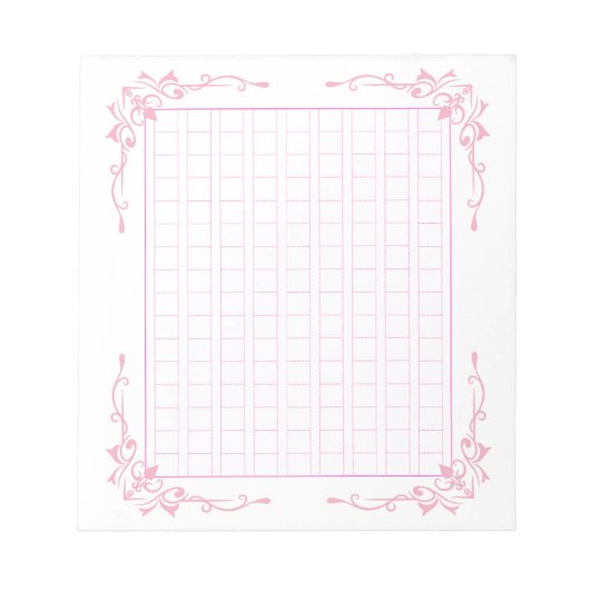 飾り原稿用紙＜ピンク＞144字[pk02] ノートパッド (正面)