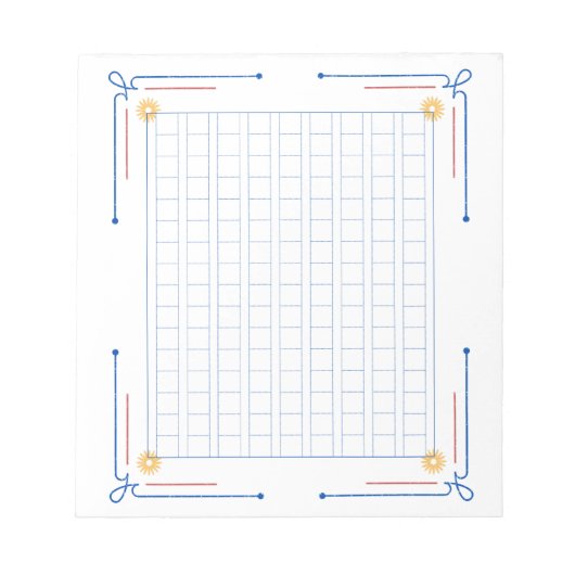 飾り原稿用紙＜青＞144字[bl01] ノートパッド (正面)