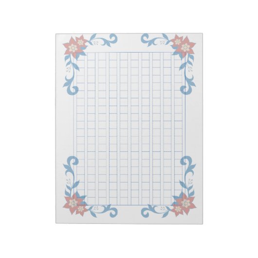 飾り原稿用紙＜青＞200字[bl06] ノートパッド (回転)