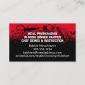 飾り台所用品料理シェフケータリング 名刺 (裏面)