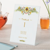 飾り夏の花結婚のテーブル番号 台座サイン (インサイチュ)