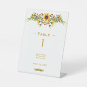 飾り夏の花結婚のテーブル番号 台座サイン (正面)