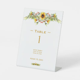 飾り夏の花結婚のテーブル番号 台座サイン