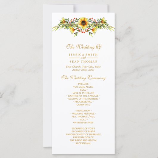 飾り夏の花結婚式 プログラム (正面)