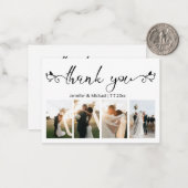 飾り感謝してい台本4枚の写真結婚。 ノートカード (正面/裏面インサイチュ)