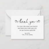 飾り感謝してい台本4枚の写真結婚。 ノートカード (裏面)