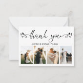 飾り感謝してい台本4枚の写真結婚。 ノートカード (正面)
