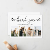 飾り感謝してい台本4枚の写真結婚。 ノートカード (正面/裏面インサイチュ)