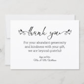 飾り感謝してい台本4枚の写真結婚。 ノートカード (裏面)