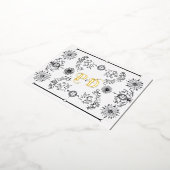 飾り手描きスタイル救日葉書 箔招待状ポストカード (回転した状態)