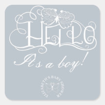 飾り文字こんにちは少年の青