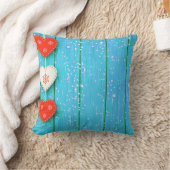 飾り木製背景舞楽しいクリスマス クッション (ブランケット)