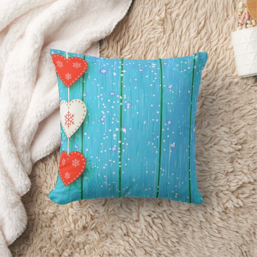 飾り木製背景舞楽しいクリスマス クッション (ブランケット)