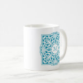 飾り枠のマグカップのカスタムYOUR MONOGRAM コーヒーマグカップ (正面右)