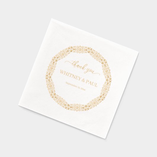 飾り枠 | ありがとう、フォイル結婚の名前 箔ナプキン (左)