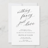 飾り気のない愛だけの結婚披露宴 招待状 (正面)