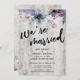 飾り気のない板に花を飾り　灯りを灯し　私たちは結婚した 招待状