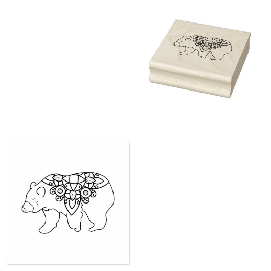 飾り熊 ラバースタンプ (押印)