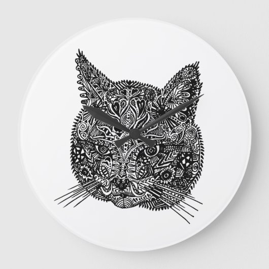 飾り猫 ラージ壁時計 (正面)