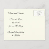 飾り玉、アイボリー結婚式の日付を保存 案内ポストカード (裏面)