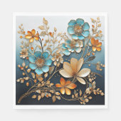 飾り磁器のような花模様 スタンダードランチョンナプキン (正面)