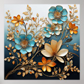 飾り磁器のような花模様 ポスター (正面)