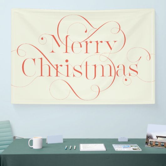 飾り立てたメリークリスマス文字 横断幕 (トレードショー)