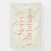 飾り立てたメリークリスマス文字 横断幕 (縦)